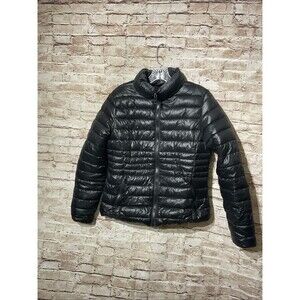 Snobbish Collection Womens Puffer Jacket Faux Fur Lined Full Zip Black Sz L